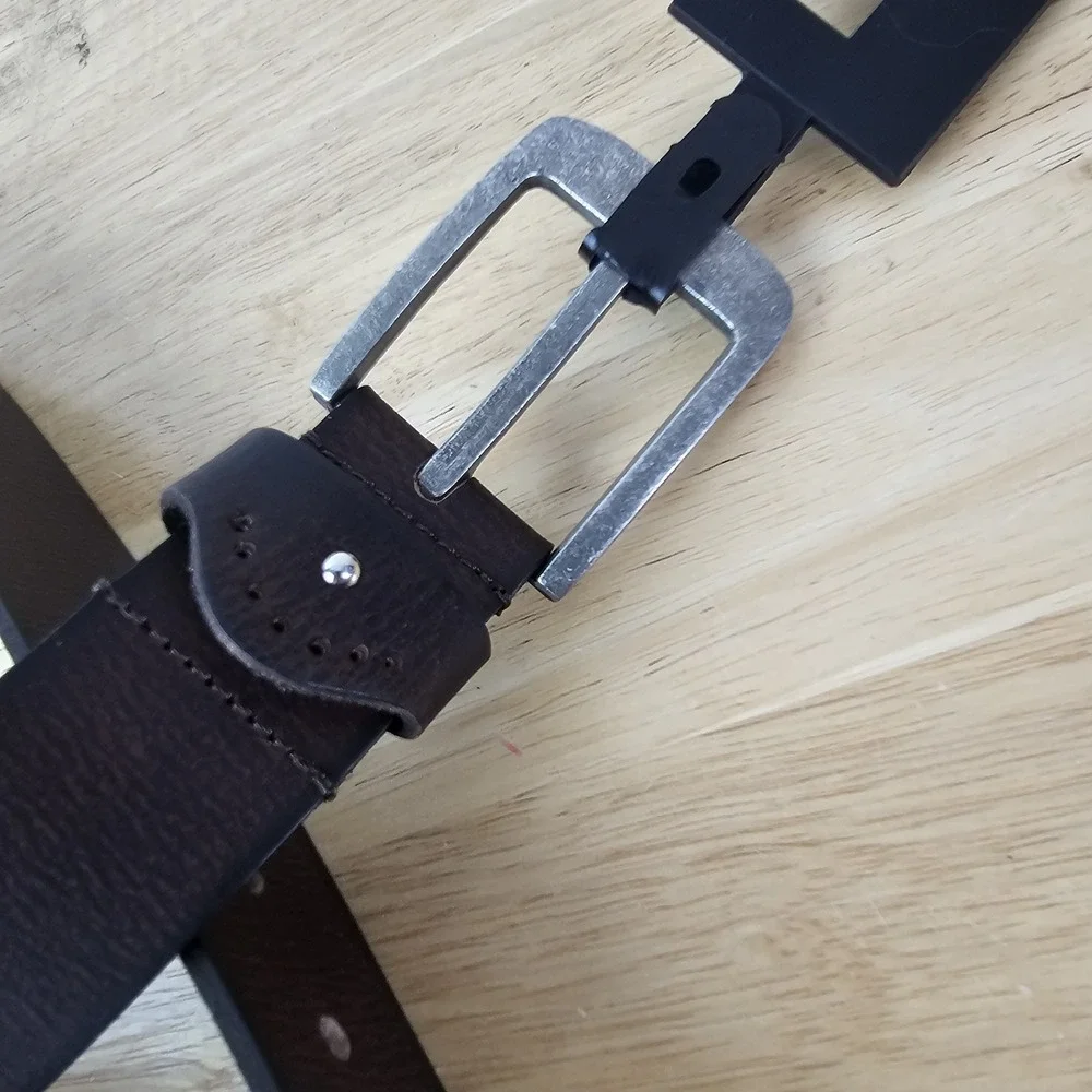 Ridge Mountain NWT Men's Size 32 Western Brown 100% Leather Belt‎ Silver Buckle